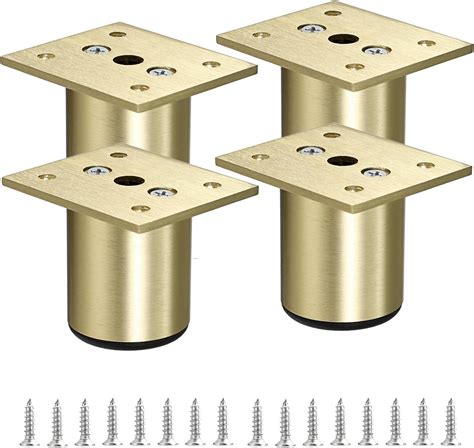 Metal Round Tapered Furniture Legs Brushed Gold 6 